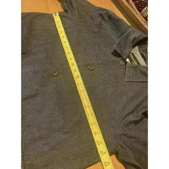 Eskandar Denim Jacket Coat Blouse Size 0 Blue Jean 100% Cotton Chore Boxy Blazer - Picture 5 of 8